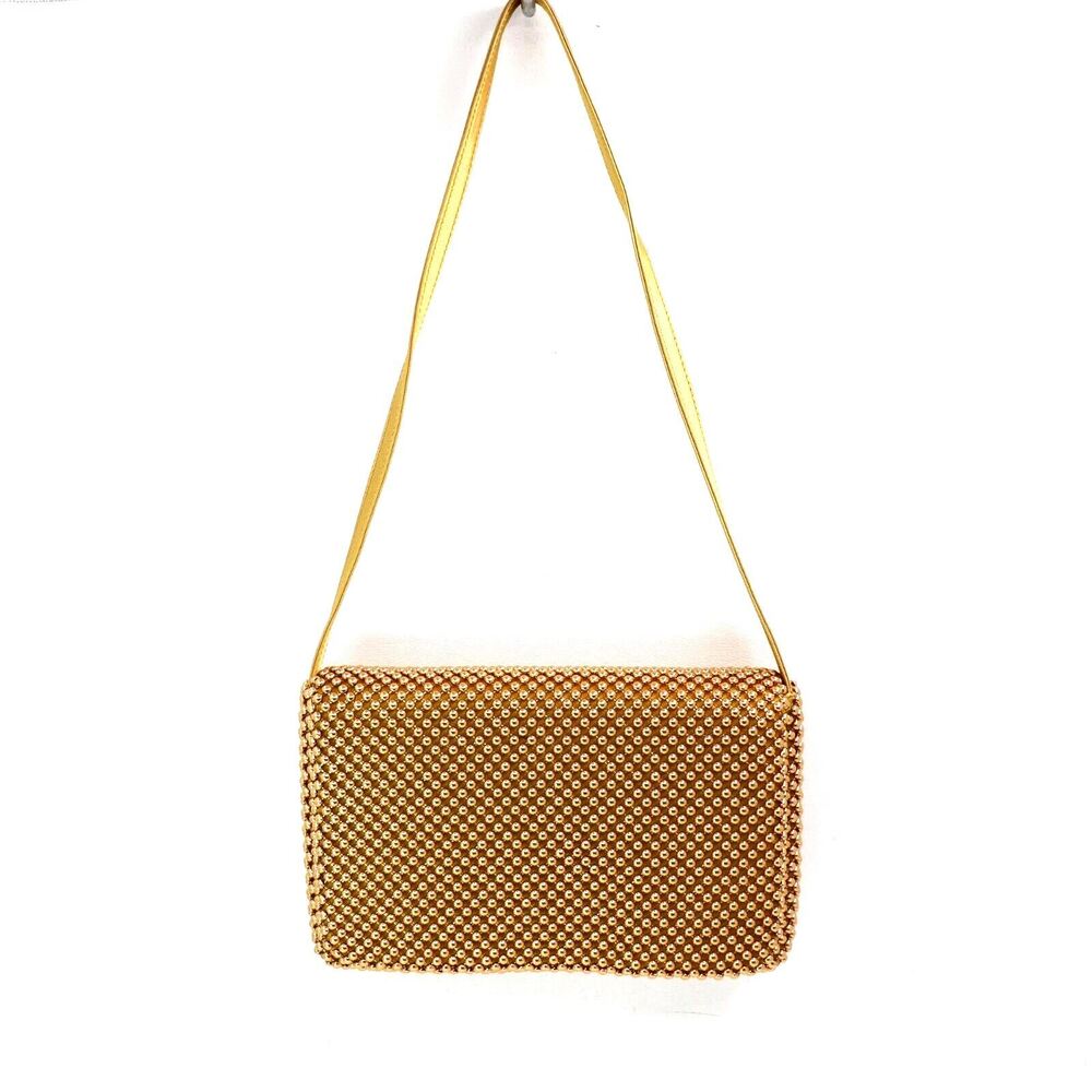 Nytlites Beaded Handbag Women Yellow Satin Evening Lined Purse Shoulder Bag